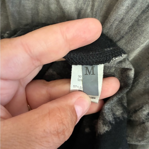 Aratta Women's Blouse Boho Grey Acid Wash Lace Embroidered  Long Sleeve Top M - Picture 11 of 16